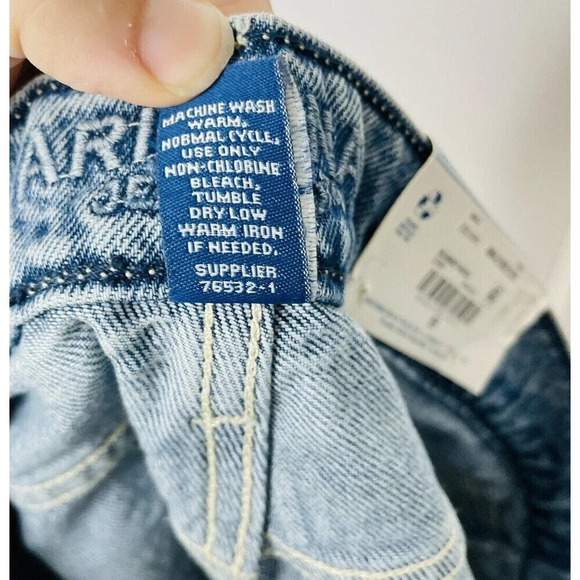 Arizona Jean Co Denim Shorts Blanket Patchwork Sz 19 Raw Hem Distressed NWT - Picture 8 of 15